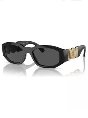Versace Black Sunglasses with Gold Medallion Temples